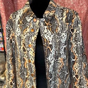Eva Mendes NY&CO Brown Tan Snake Print Women's Jacket